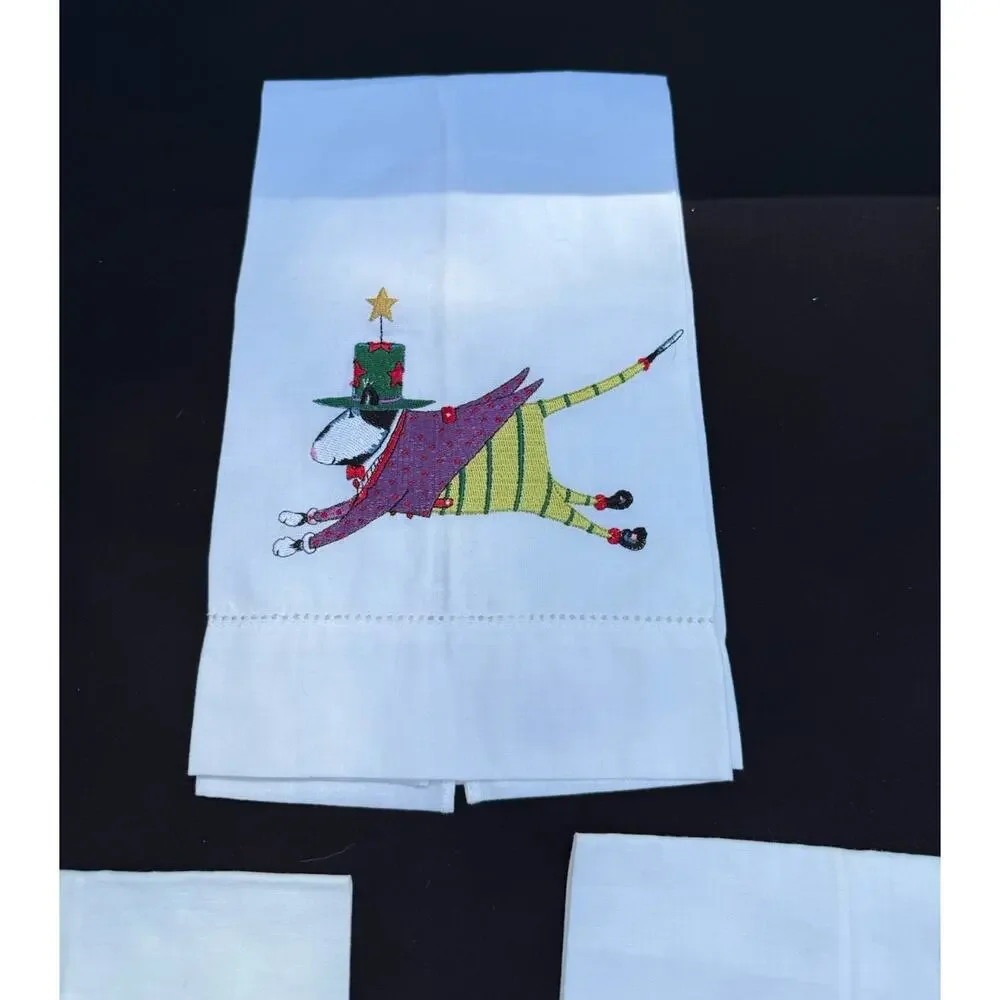 3 New Vintage Patience Brewster Krinkles Embroidered Christmas Tea Towels Set K2